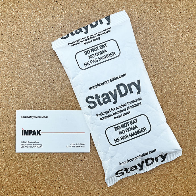 8 Unit Clay Desiccant Packet (100/case) - U8CT